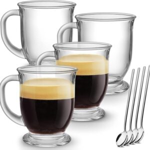 Glass coffee mug set of 4